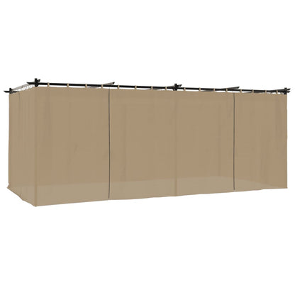 vidaXL Gazebo with Curtains Taupe 6x3 m Steel