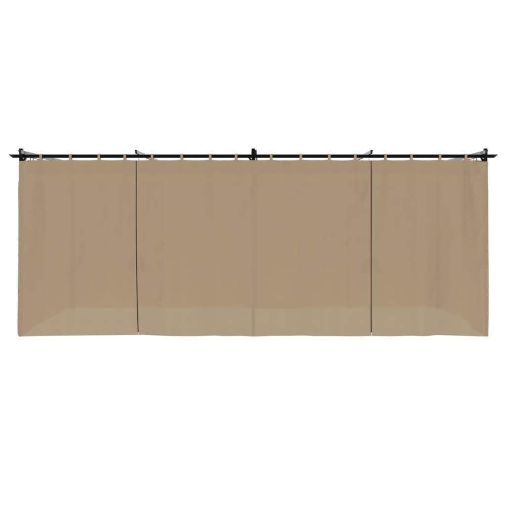 vidaXL Gazebo with Curtains Taupe 6x3 m Steel