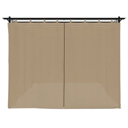 vidaXL Gazebo with Curtains Taupe 6x3 m Steel