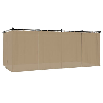vidaXL Gazebo with Curtains Taupe 6x3 m Steel