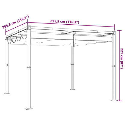 vidaXL Garden Gazebo with Retractable Roof Anthracite 3x3 m Steel