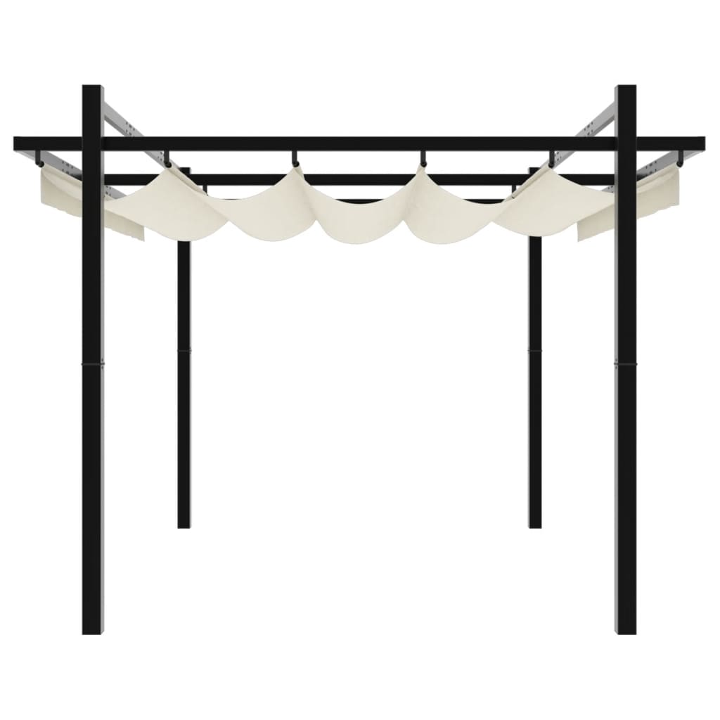 vidaXL Garden Gazebo with Retractable Roof Cream 3x3 m Aluminium