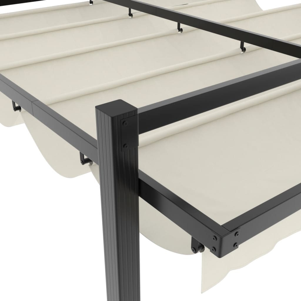 vidaXL Garden Gazebo with Retractable Roof Cream 3x3 m Aluminium
