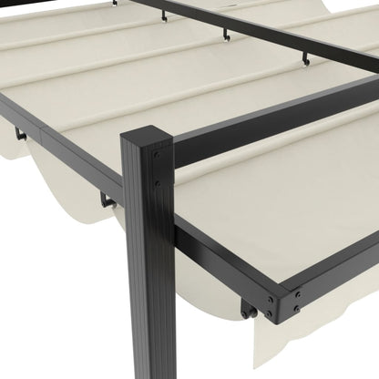 vidaXL Garden Gazebo with Retractable Roof Cream 3x3 m Aluminium