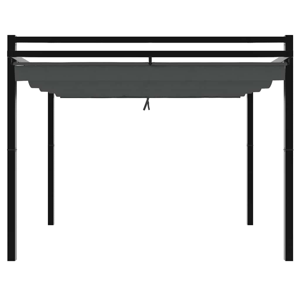 vidaXL Garden Gazebo with Retractable Roof Anthracite 3x3 m Aluminium