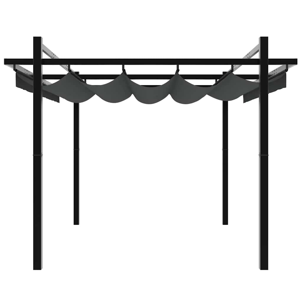 vidaXL Garden Gazebo with Retractable Roof Anthracite 3x3 m Aluminium