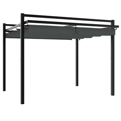 vidaXL Garden Gazebo with Retractable Roof Anthracite 3x3 m Aluminium