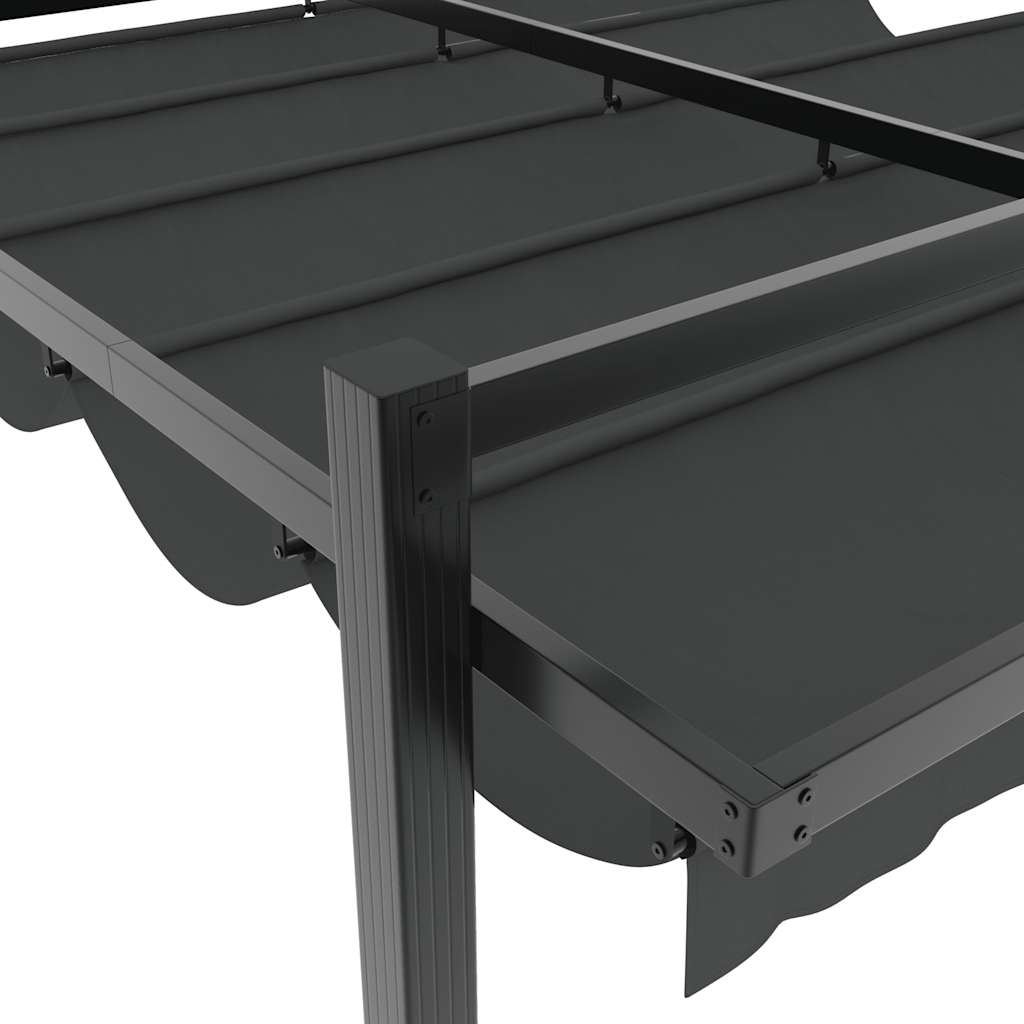 vidaXL Garden Gazebo with Retractable Roof Anthracite 3x3 m Aluminium