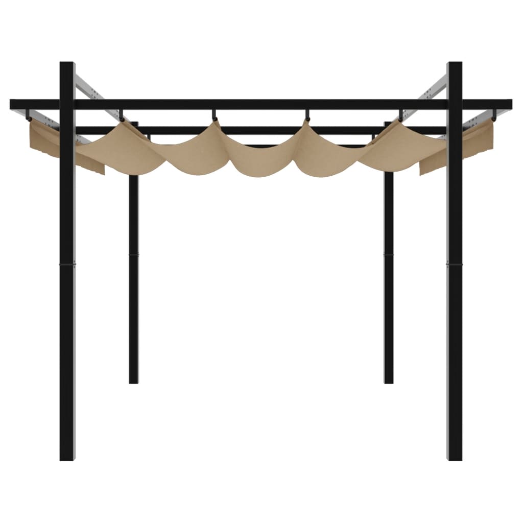 vidaXL Garden Gazebo with Retractable Roof Taupe 3x3 m Aluminium