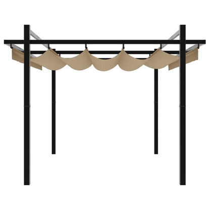 vidaXL Garden Gazebo with Retractable Roof Taupe 3x3 m Aluminium