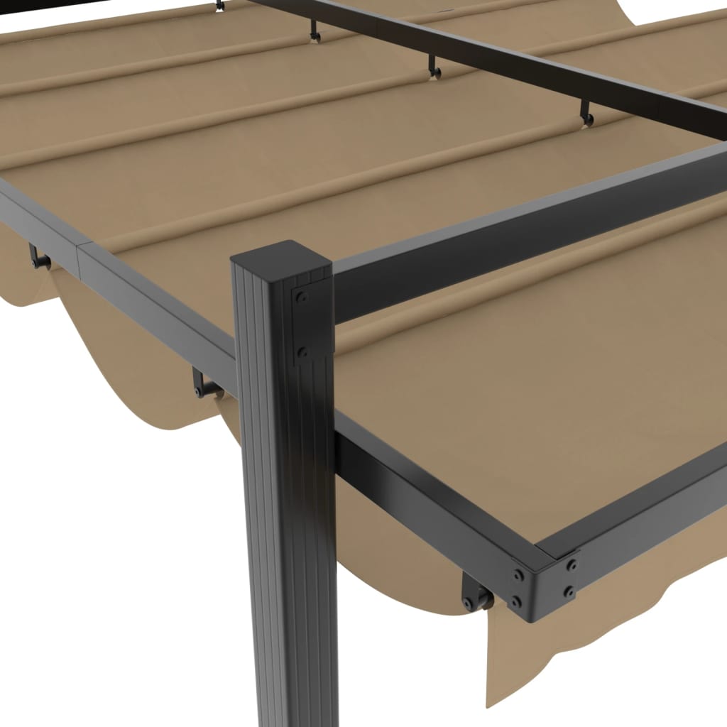 vidaXL Garden Gazebo with Retractable Roof Taupe 3x3 m Aluminium