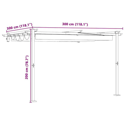 vidaXL Gazebo 300 x 300 x 200 cm Cream Polyester