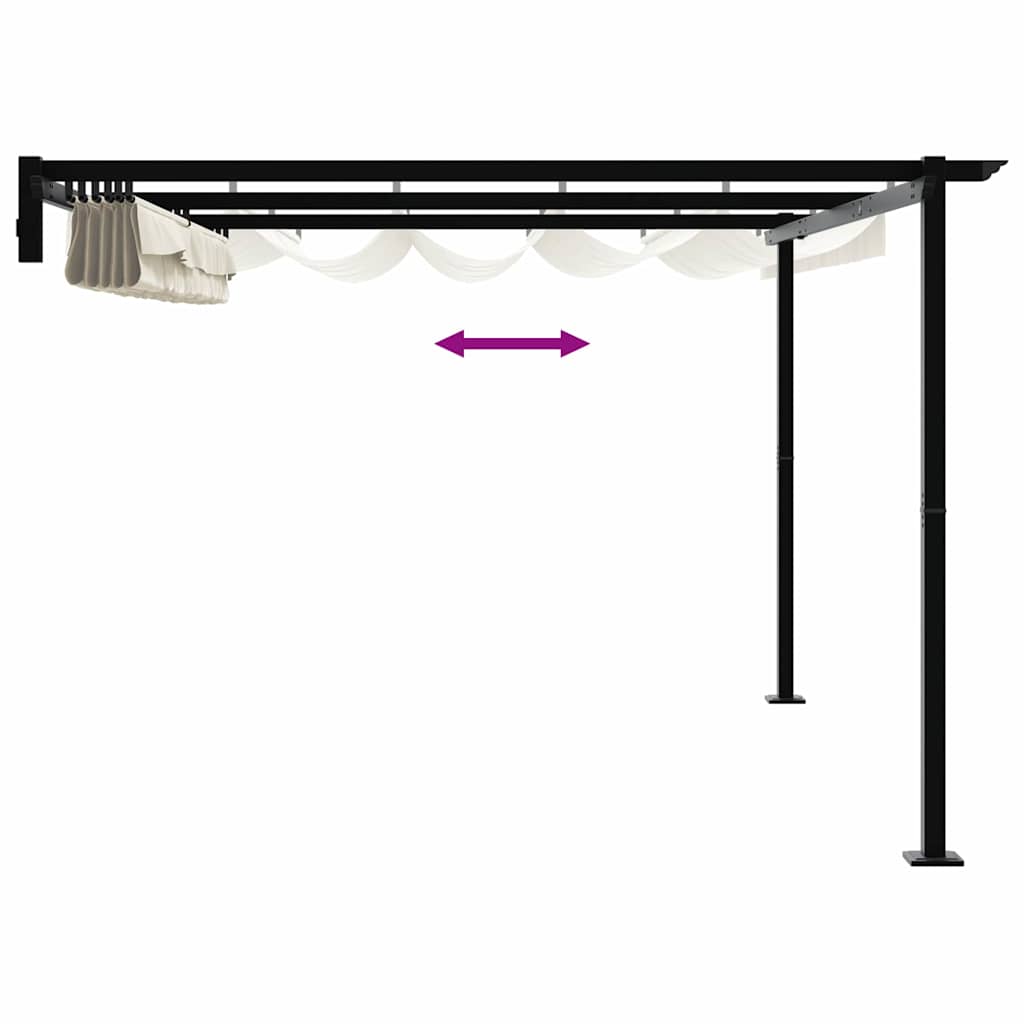 vidaXL Gazebo 400 x 300 x 200 cm Cream Polyester