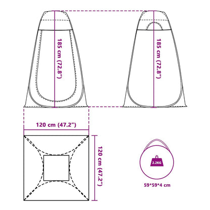 vidaXL Privacy Tent Grey and Orange Pop-up Waterproof