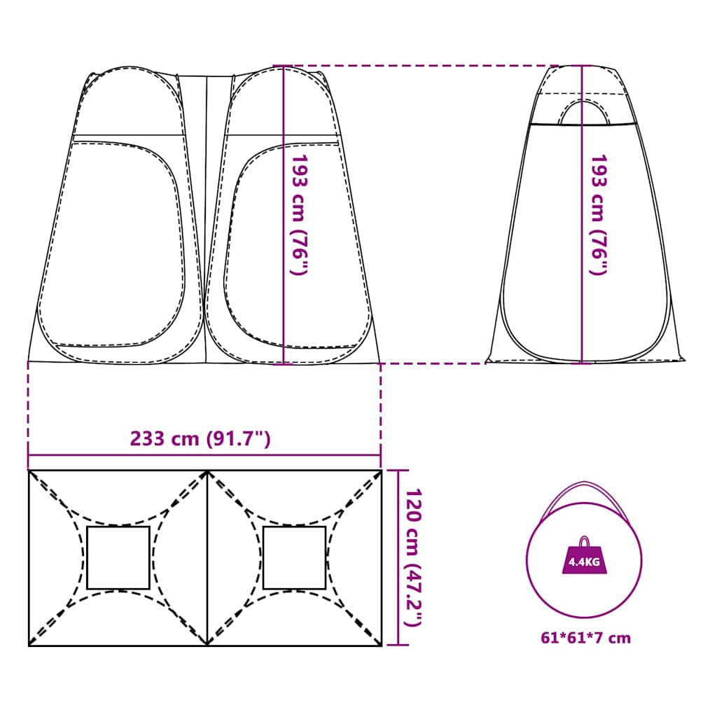 vidaXL Privacy Tent Blue Pop-up Waterproof - 36072