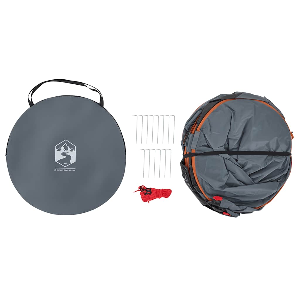 vidaXL Privacy Tent Grey and Orange Pop-up Waterproof - 36073