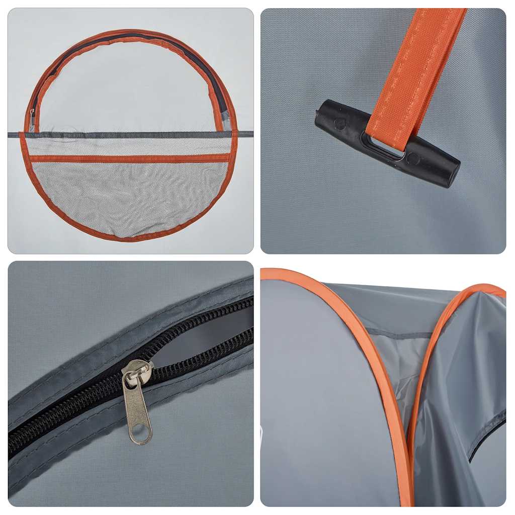 vidaXL Privacy Tent Grey and Orange Pop-up Waterproof - 36073