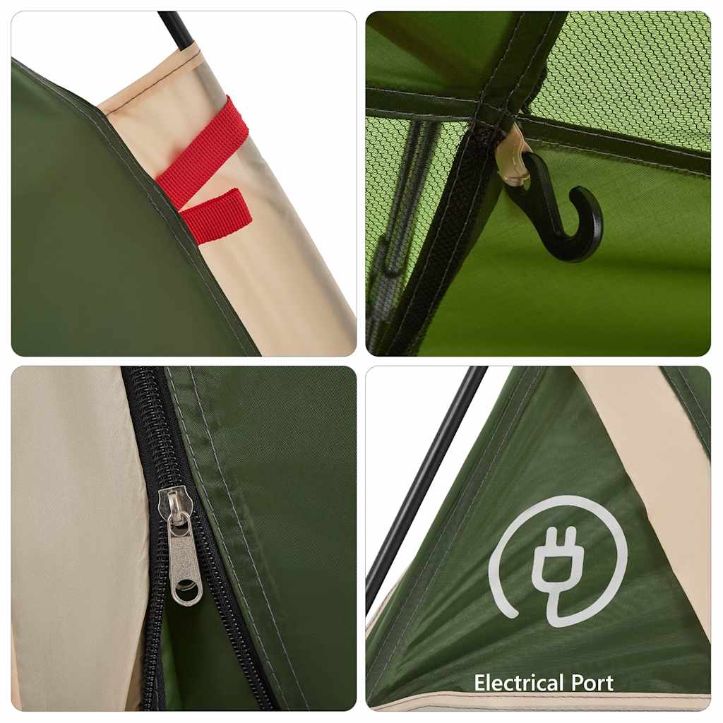 vidaXL Camping Tent Dome 4-Person Green Quick Release