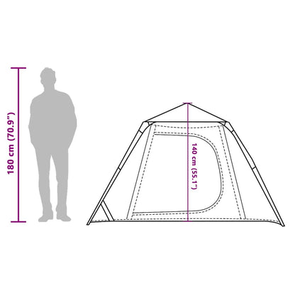 vidaXL Camping Tent Dome 4-Person Green Quick Release