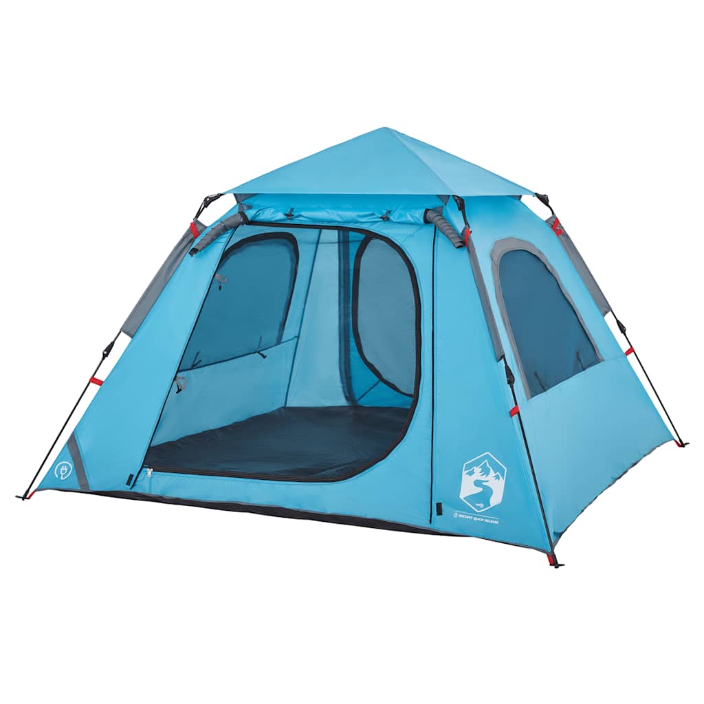 vidaXL Camping Tent Dome 4-Person Blue Quick Release