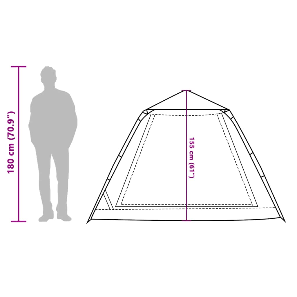 vidaXL Camping Tent Dome 5-Person Blue Quick Release