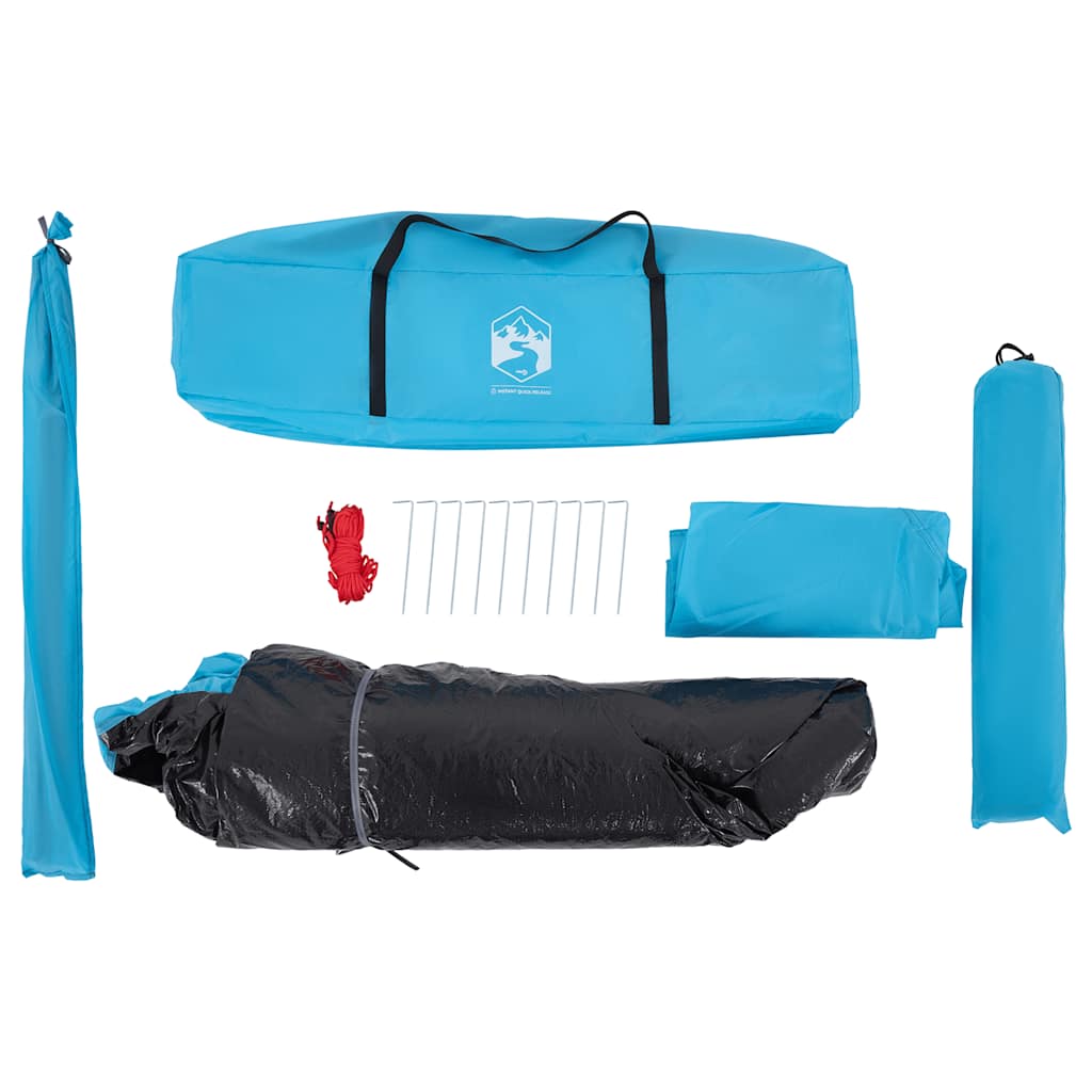 vidaXL Camping Tent Dome 5-Person Blue Quick Release