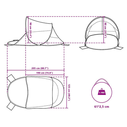 vidaXL Beach Tent Sea Green Pop-up Waterproof