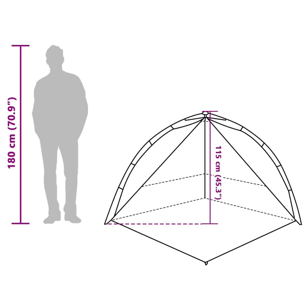 vidaXL Beach Tent Grey Quick Release Waterproof