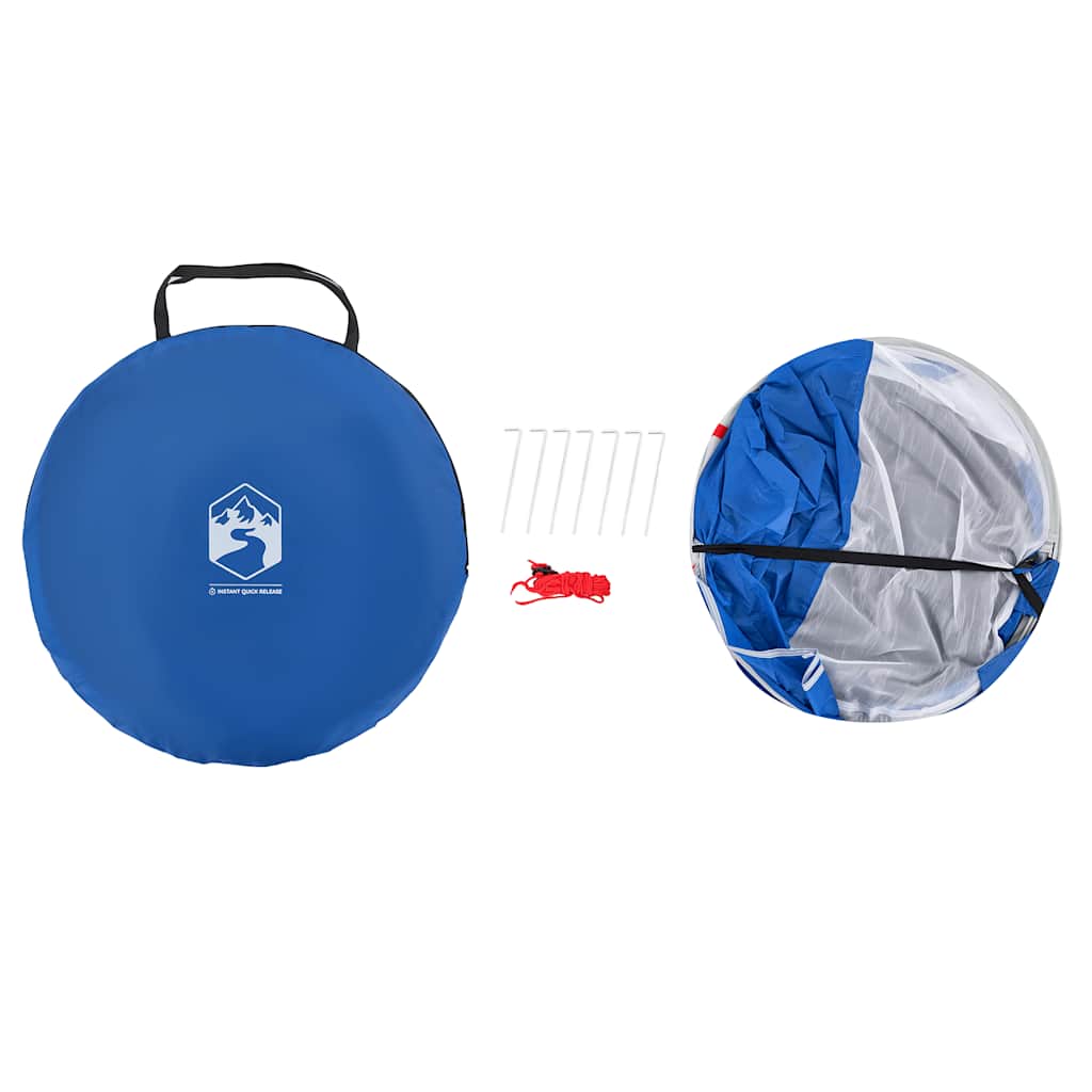 vidaXL Beach Tent 2-Person Azure Blue Pop-up Waterproof