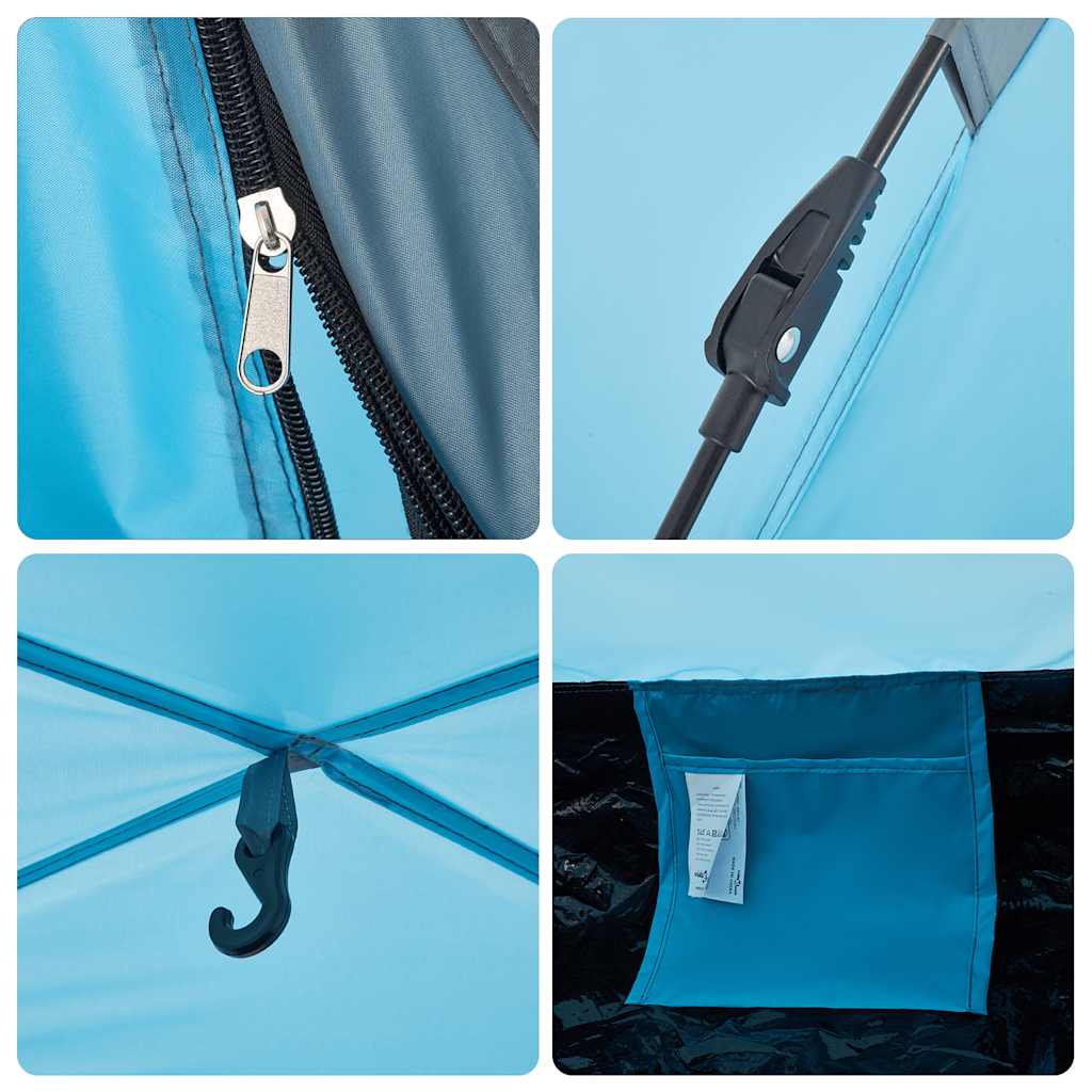vidaXL Camping Tent 2-Person Blue Quick Release