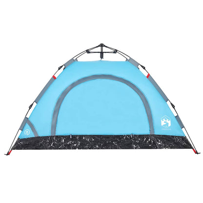 vidaXL Camping Tent 2-Person Blue Quick Release
