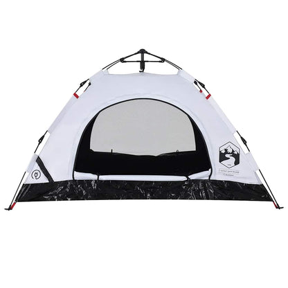 vidaXL Camping Tent 2-Person White Blackout Fabric Quick Release