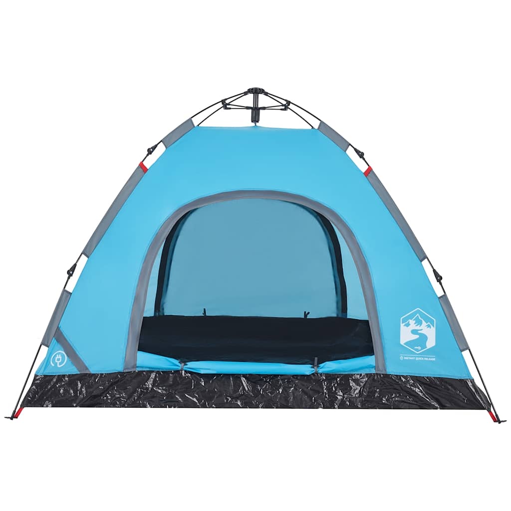 vidaXL Camping Tent 3-Person Blue Quick Release