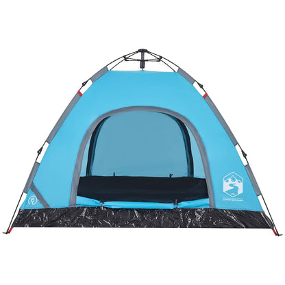 vidaXL Camping Tent 3-Person Blue Quick Release