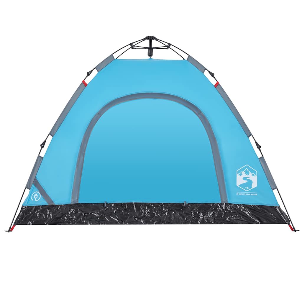 vidaXL Camping Tent 3-Person Blue Quick Release