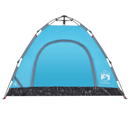 vidaXL Camping Tent 3-Person Blue Quick Release