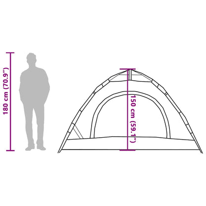 vidaXL Camping Tent 3-Person White Blackout Fabric Quick Release