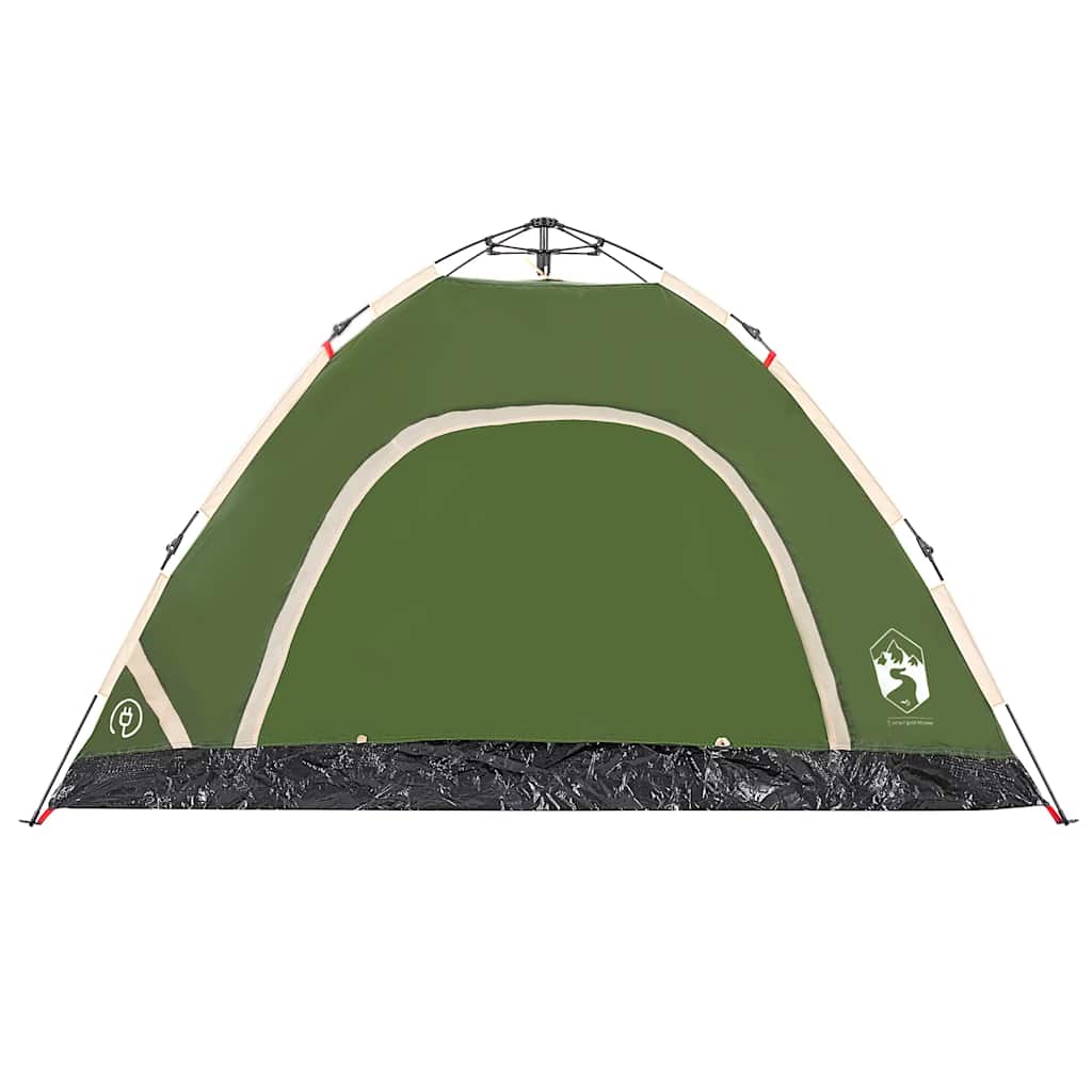 vidaXL Camping Tent 4-Person Green Quick Release