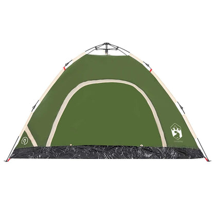 vidaXL Camping Tent 4-Person Green Quick Release