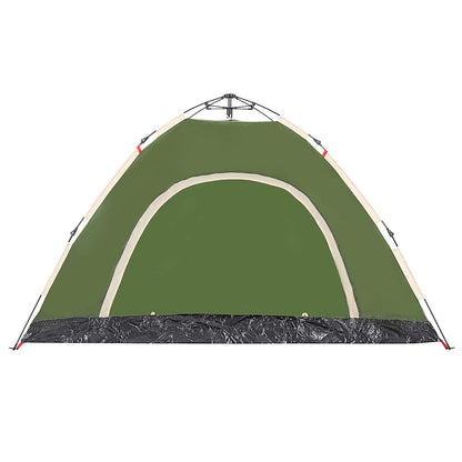 vidaXL Camping Tent 4-Person Green Quick Release