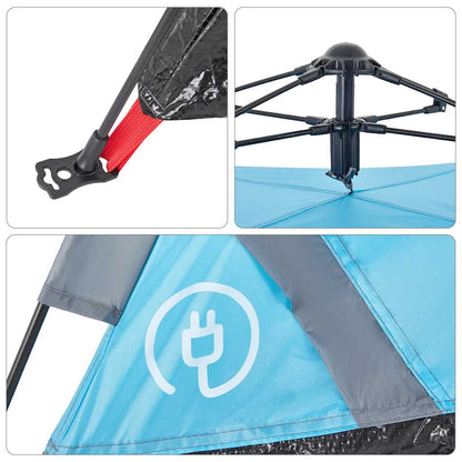 vidaXL Camping Tent 4-Person Blue Quick Release
