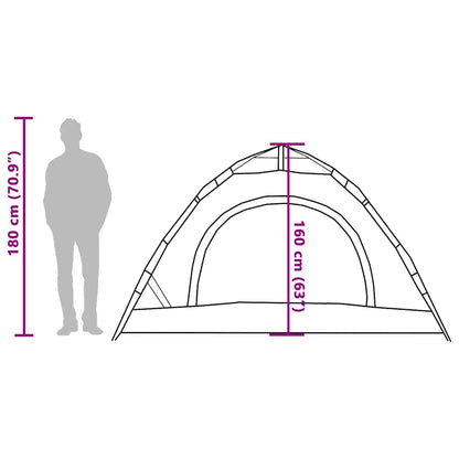 vidaXL Camping Tent 4-Person Blue Quick Release