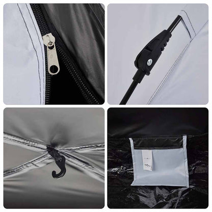 vidaXL Camping Tent 4-Person White Blackout Fabric Quick Release
