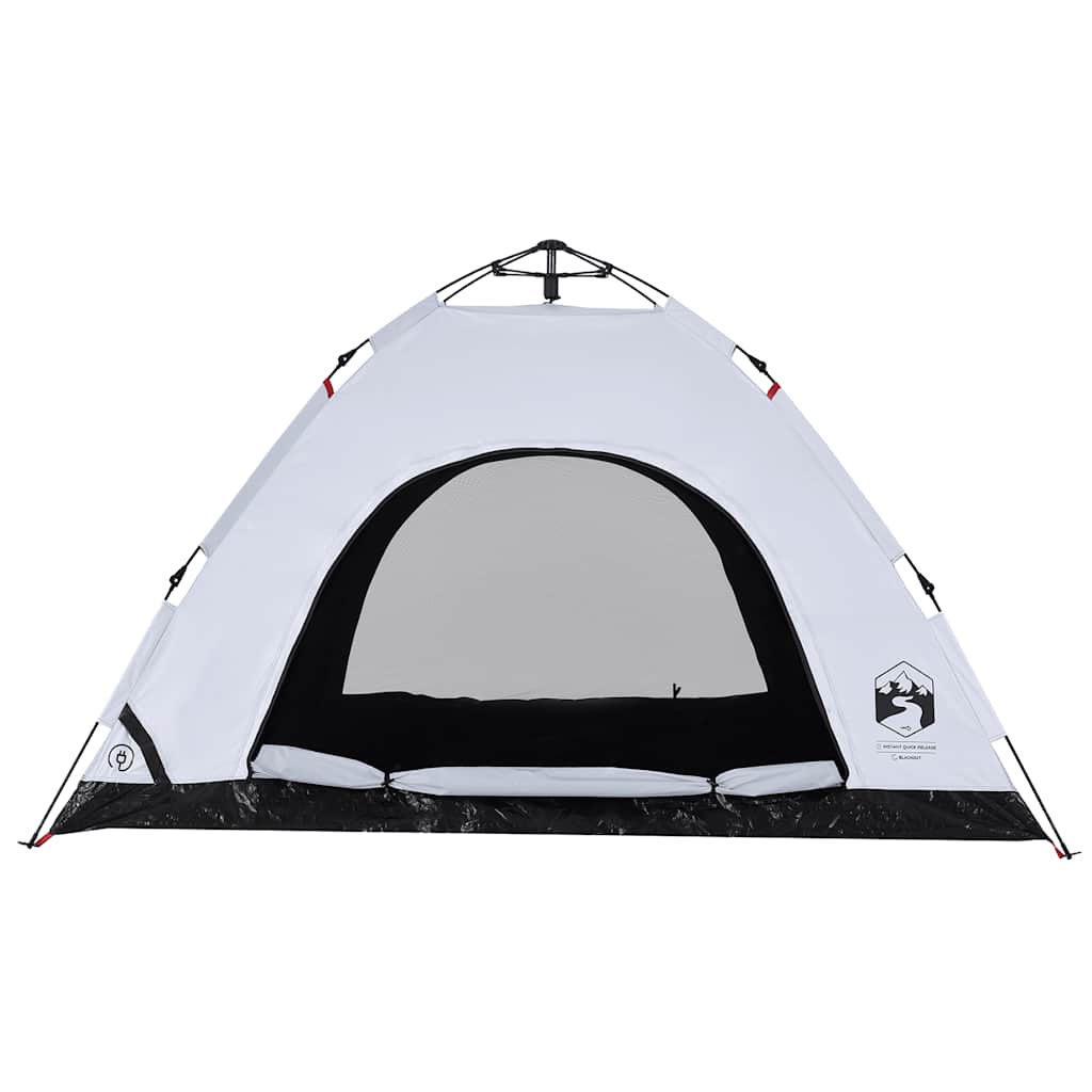 vidaXL Camping Tent 4-Person White Blackout Fabric Quick Release