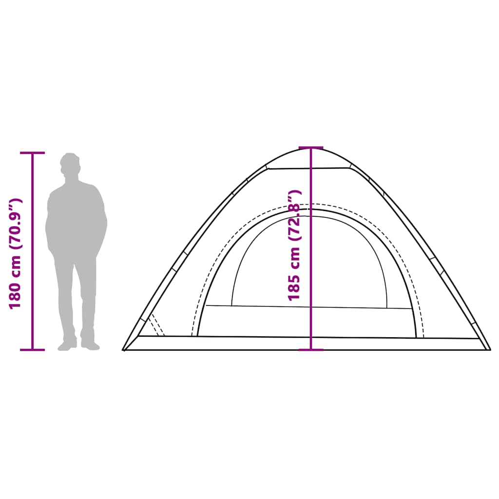 vidaXL Camping Tent 5-Person Green Quick Release