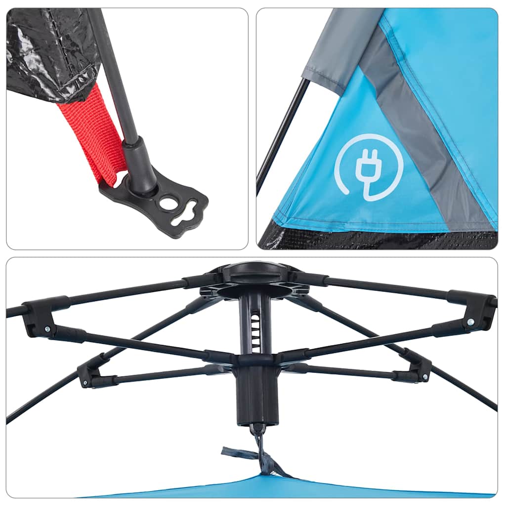 vidaXL Camping Tent 5-Person Blue Quick Release