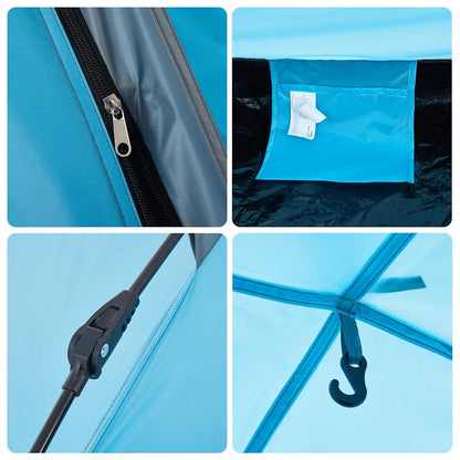 vidaXL Camping Tent 5-Person Blue Quick Release