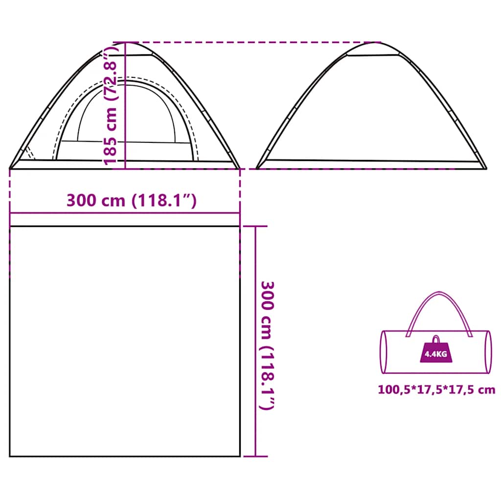 vidaXL Camping Tent 5-Person Blue Quick Release