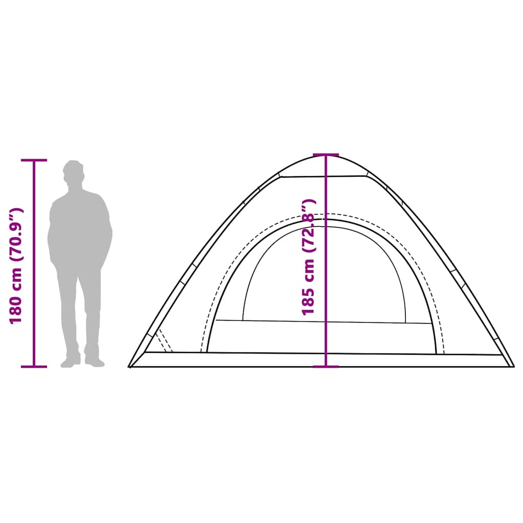 vidaXL Camping Tent 5-Person Grey and Orange Quick Release
