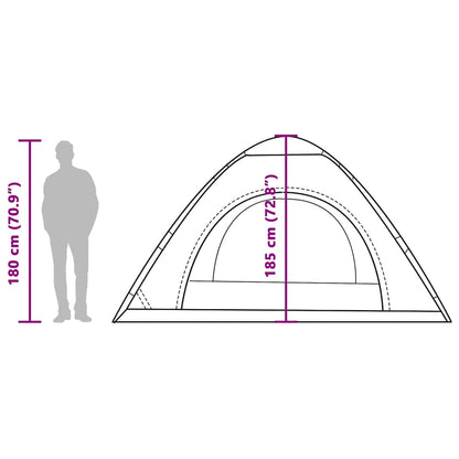 vidaXL Camping Tent 5-Person Grey and Orange Quick Release